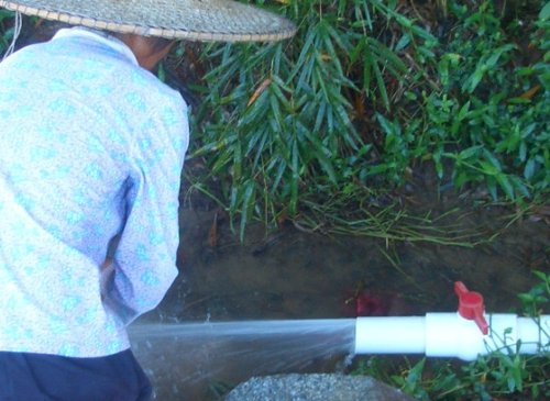 4千亩农田用水疑被景区所截 村民用自来水插稻