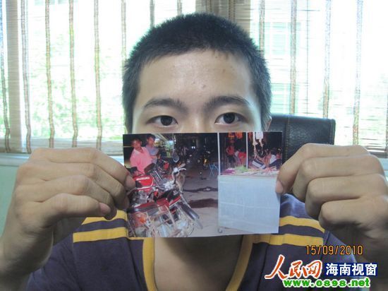 文昌警察抓错人 青年遭枪托狠砸流血受伤